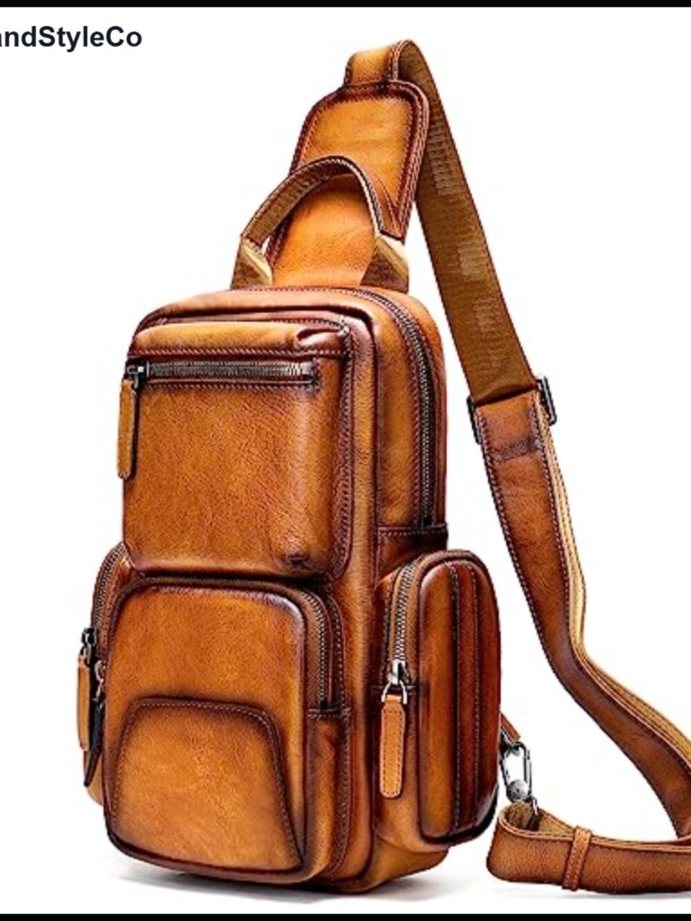 Genuine Leather Sling Bag Vintage Handmade Crossbody Shoulder Backpack Daypack